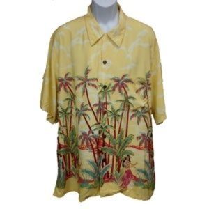 Vintage Kamehameha Hawaii Shirt Palm Tree Hula Lg